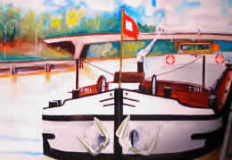 Peniche rose des vents peinture de Claude Delcloy