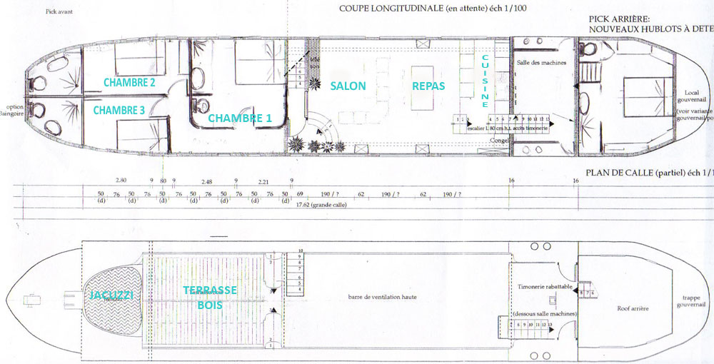 Plan Freycinet aménagée en bateau-logement 