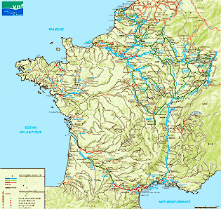 carte des fleuves de france et ses affluents